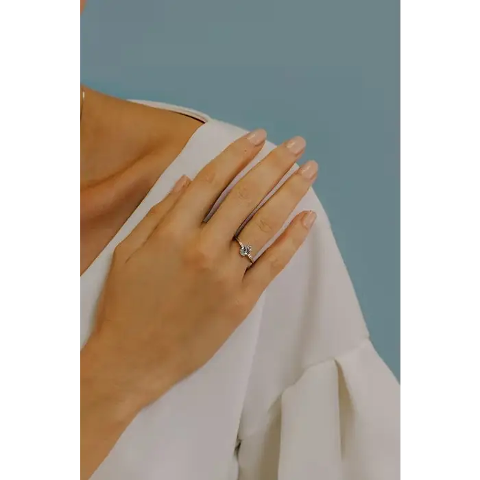 Anello acquamarina e diamanti in oro COMETE ANQ 296 |bonini-gioielli