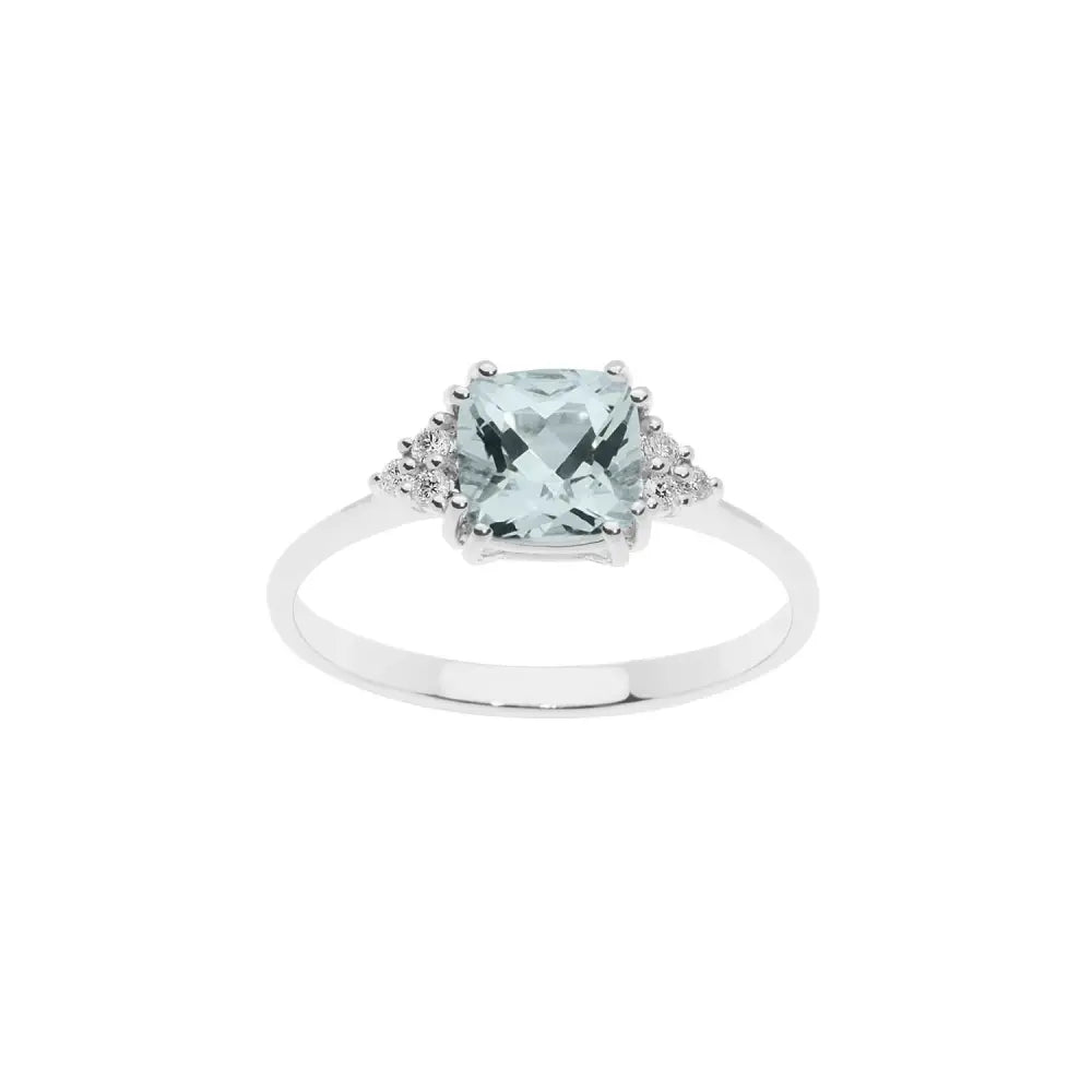 anello acquamarina e diamanti in oro COMETE ANQ 308|bonini-gioielli