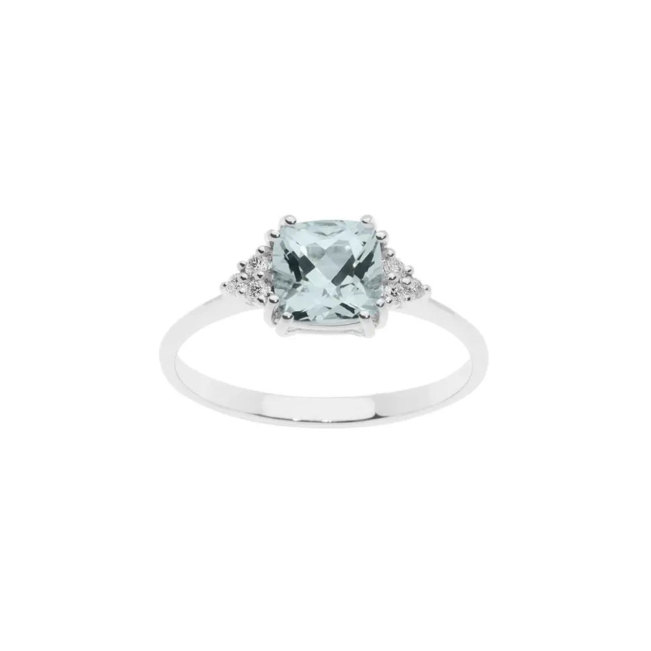 anello acquamarina e diamanti in oro COMETE ANQ 308|bonini-gioielli