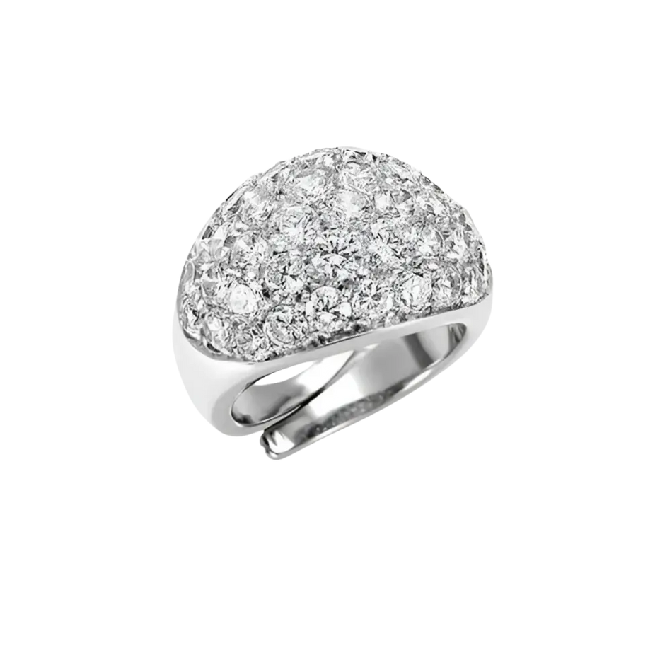 Anello Argento Zirconi Bianchi Collezione Blossom BLISS con anello in oro bianco e diamanti