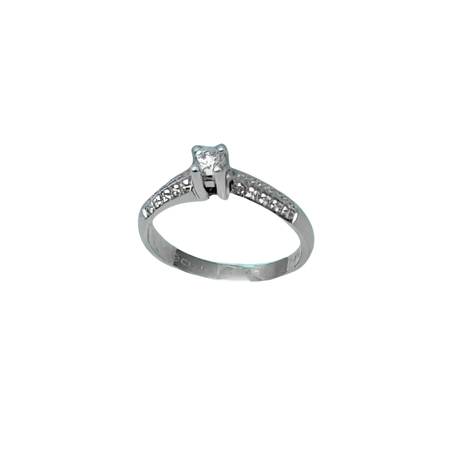Anello da fidanzamento in oro e diamanti UNOAERRE con anello di diamante argento