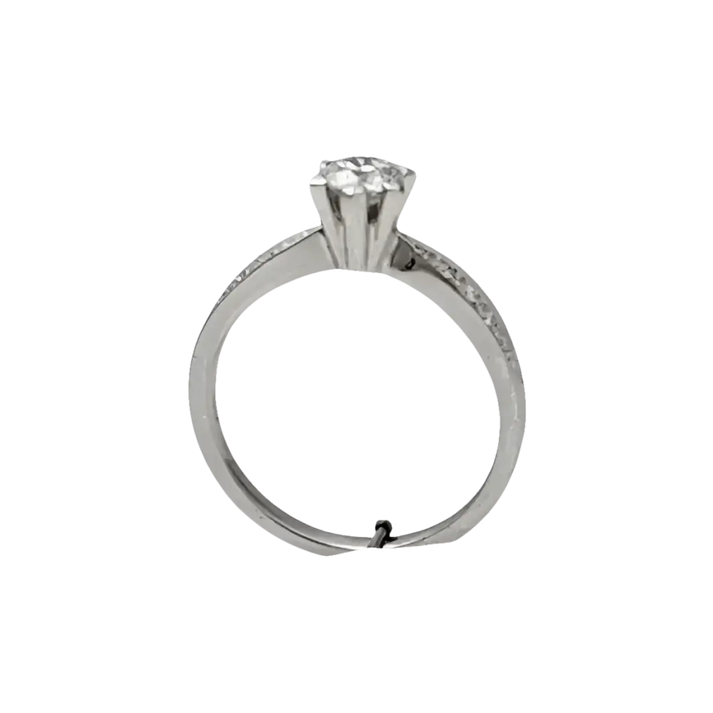 Anello di fidanzamento diamante ct 0,51+ct 0,11 Salvini con anello in argento e diamante