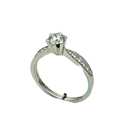 Anello di fidanzamento diamante ct 0,51 con pietre accentate Salvini