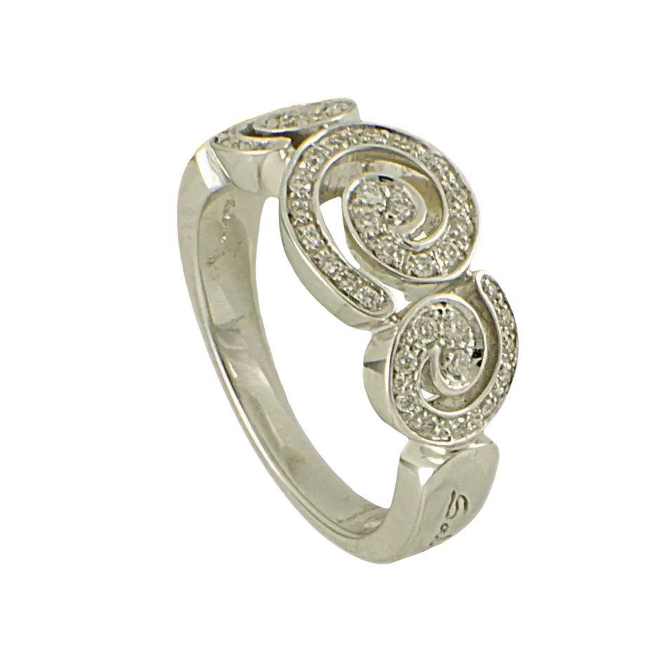 Anello in oro bianco e diamanti 0,25 Capriccio Salvini con spirali di diamanti