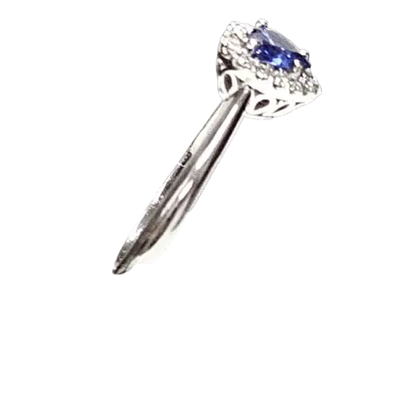 anello oro bianco con cuore tanzanite e diamanti|bonini-gioielli