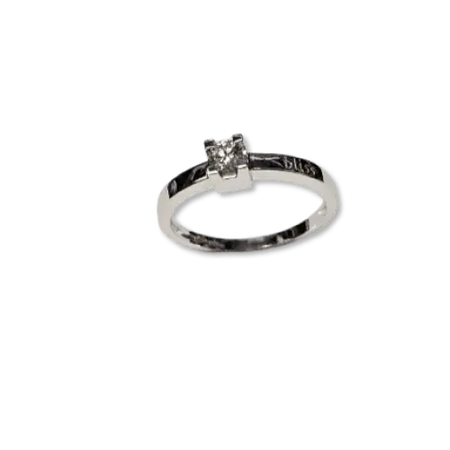 anello oro bianco con diamante solitario ct 0,18 H di Bliss|bonini-gioielli