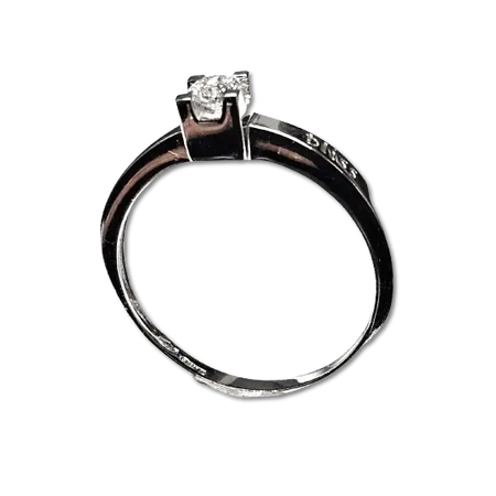 anello oro bianco con diamante solitario ct 0,18 H di Bliss|bonini-gioielli