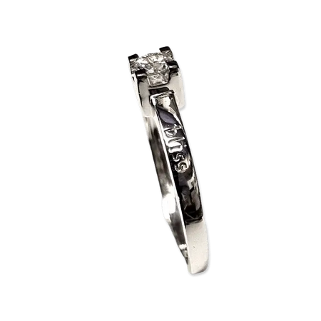 anello oro bianco con diamante solitario ct 0,18 H di Bliss|bonini-gioielli