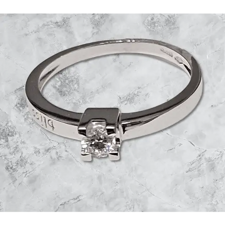 anello oro bianco con diamante solitario ct 0,18 H di Bliss|bonini-gioielli