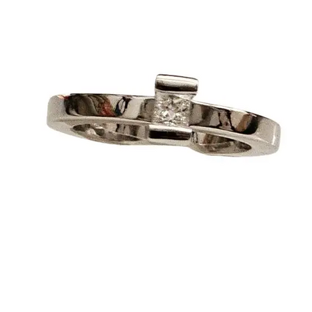 Anello oro bianco diamante princess ct 0,18 CEVA - Gioielleria Bonini