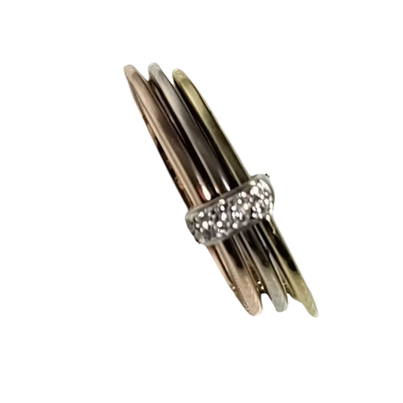 Tre anelli con diamante accentato, Anello oro con diamanti ct 0,07 di Salvini