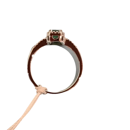 Anello Smeraldo e diamanti COMETE ANB 1896 con pietra verde e finitura oro rosa