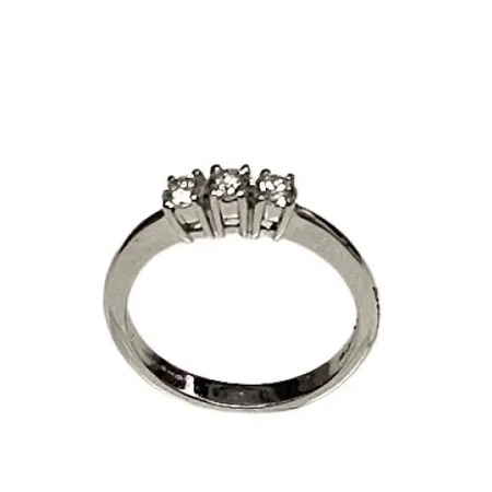 Anello Tre Diamanti ct 0,45 oro bianco Salvini - Gioielleria Bonini