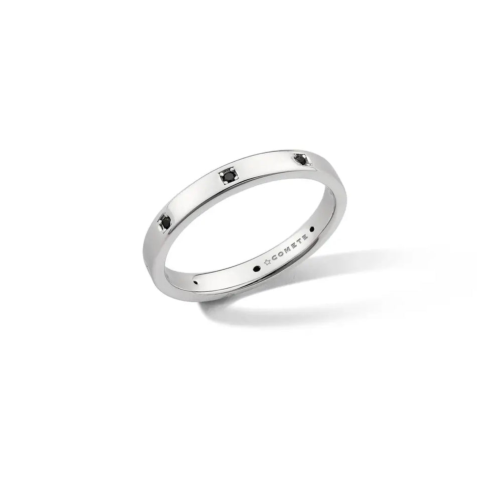 Anello Uomo argento e zirconi neri COMETE GIOIELLI UAN 132|bonini-gioielli