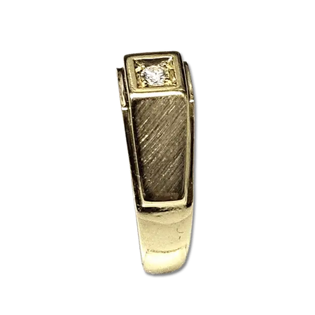anello uomo oro giallo 750/1000 e diamante ct 0,09|bonini-gioielli