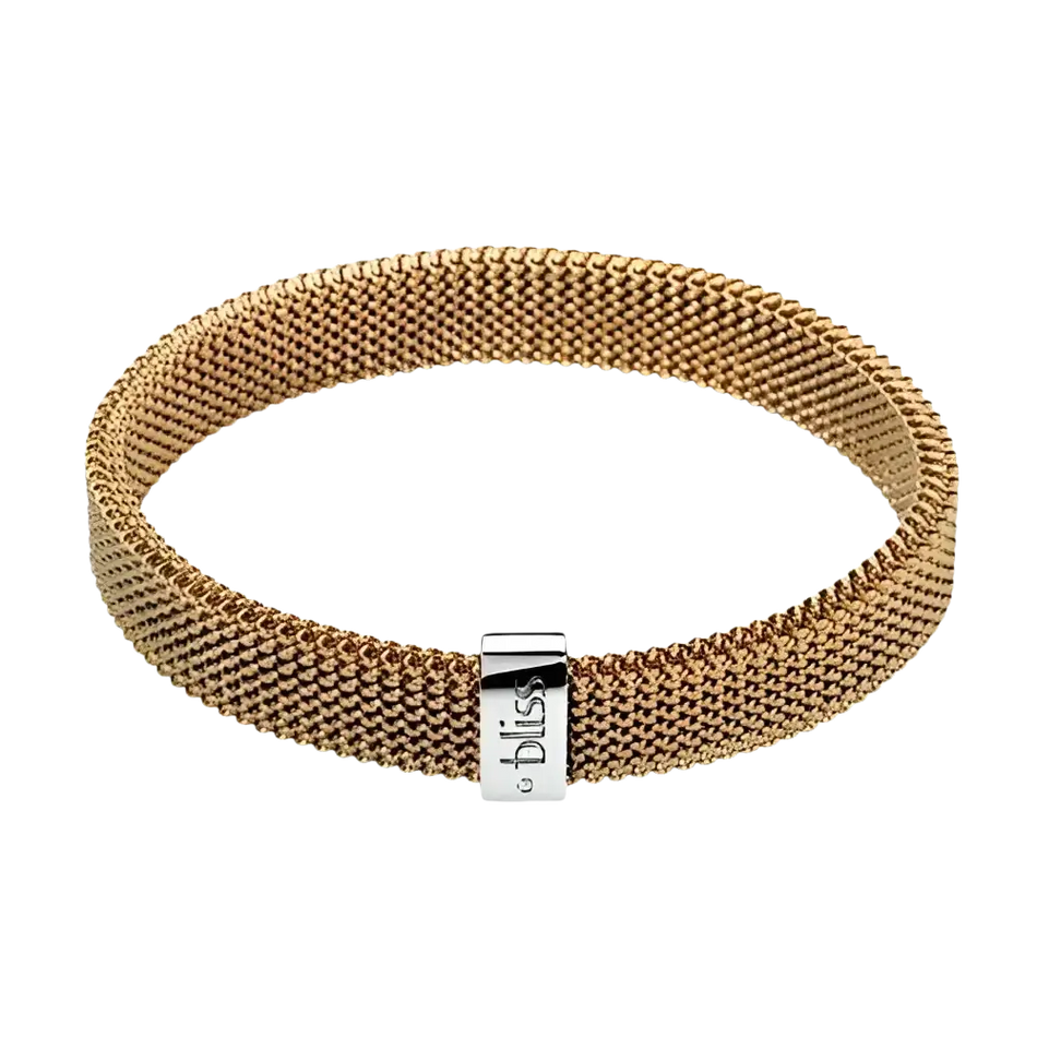 Bracciale acciaio dorato Elastic BLISS 1225600 con chiusura in argento