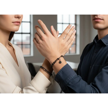 Bracciale argento, rutenio e zirconi neri WE ARE di COMETE UBR 1289|bonini-gioielli