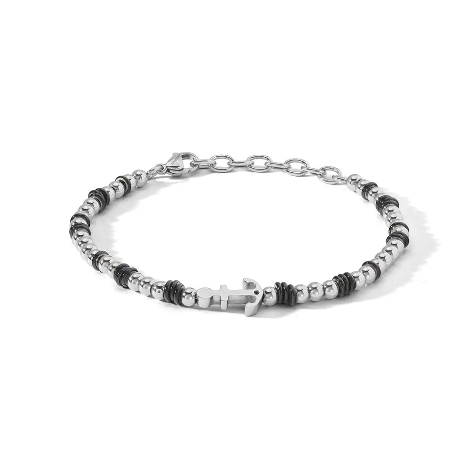 Bracciale uomo COMETE acciaio, PVD nero e zircone Navy UBR 1267|bonini-gioiellik