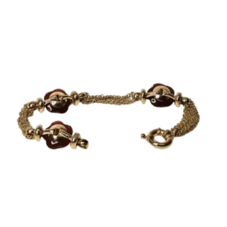 bracciale donna oro giallo 750/1000 e corniole UNOAERRE|bonini-gioielli