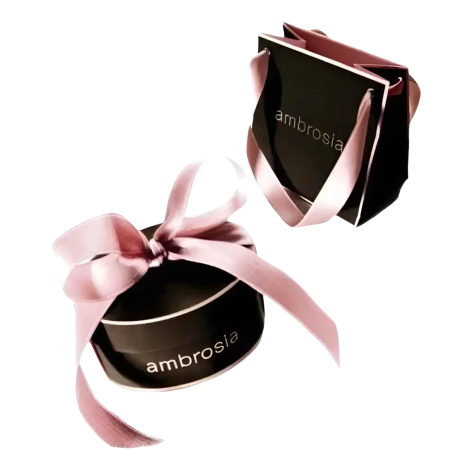 Scatole regalo nere con fiocchi rosa per Bracciale perle bianche chiusura oro ABP 001 AMBROSIA