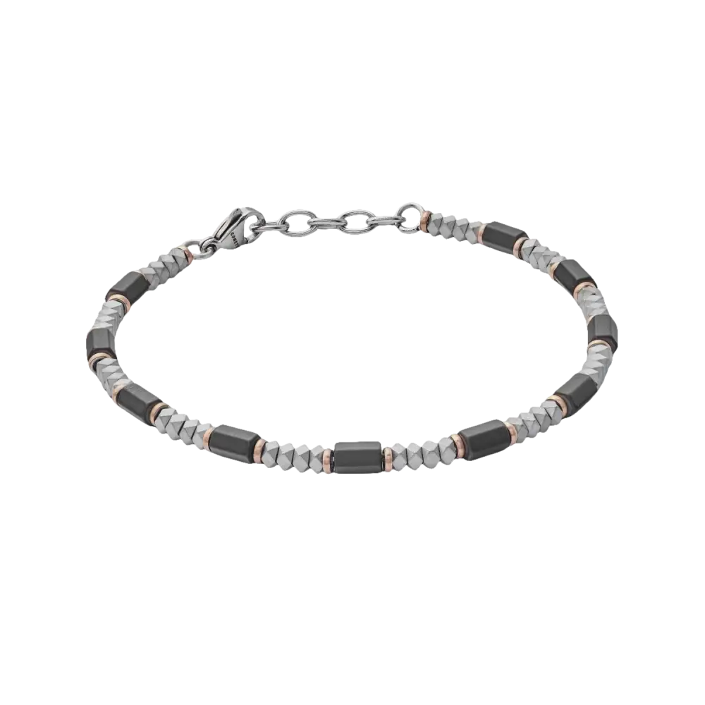 Bracciale uomo COMETE in ematite con catena in argento PVD District UBR 1017