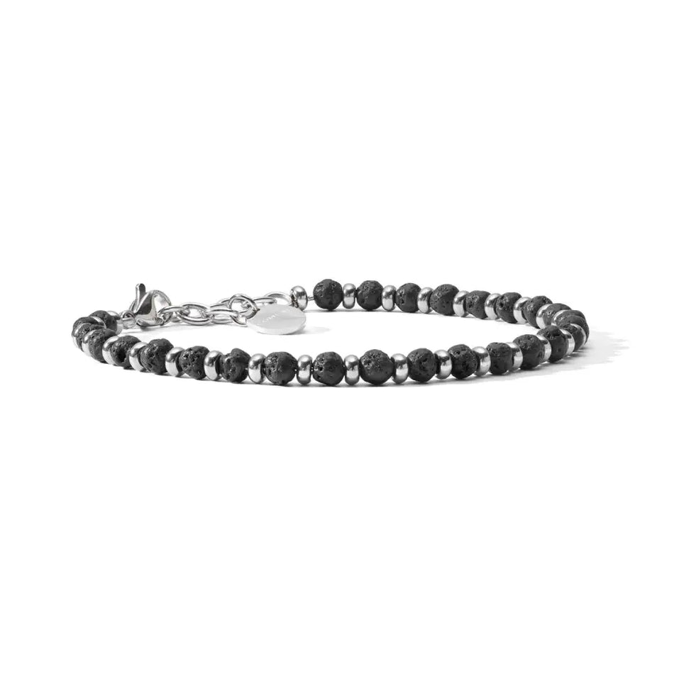 bracciale uomo COMETE pietra nera lavica District UBR 924 - bracciale