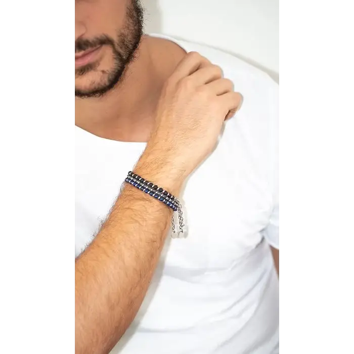 Bracciale uomo COMETE pietra nera lavica District UBR 924|bonini-gioielli
