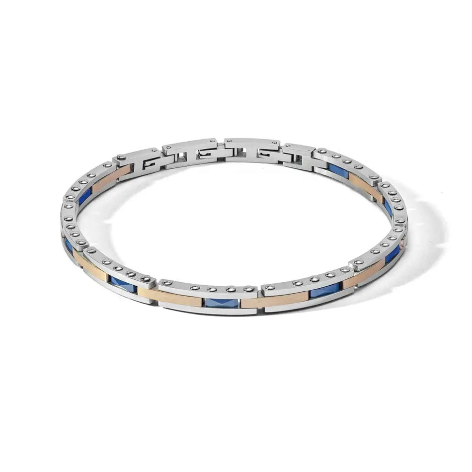 bracciale uomo comete PVD e ceramica blu Tyres UBR 1151 - Gioielleria Bonini