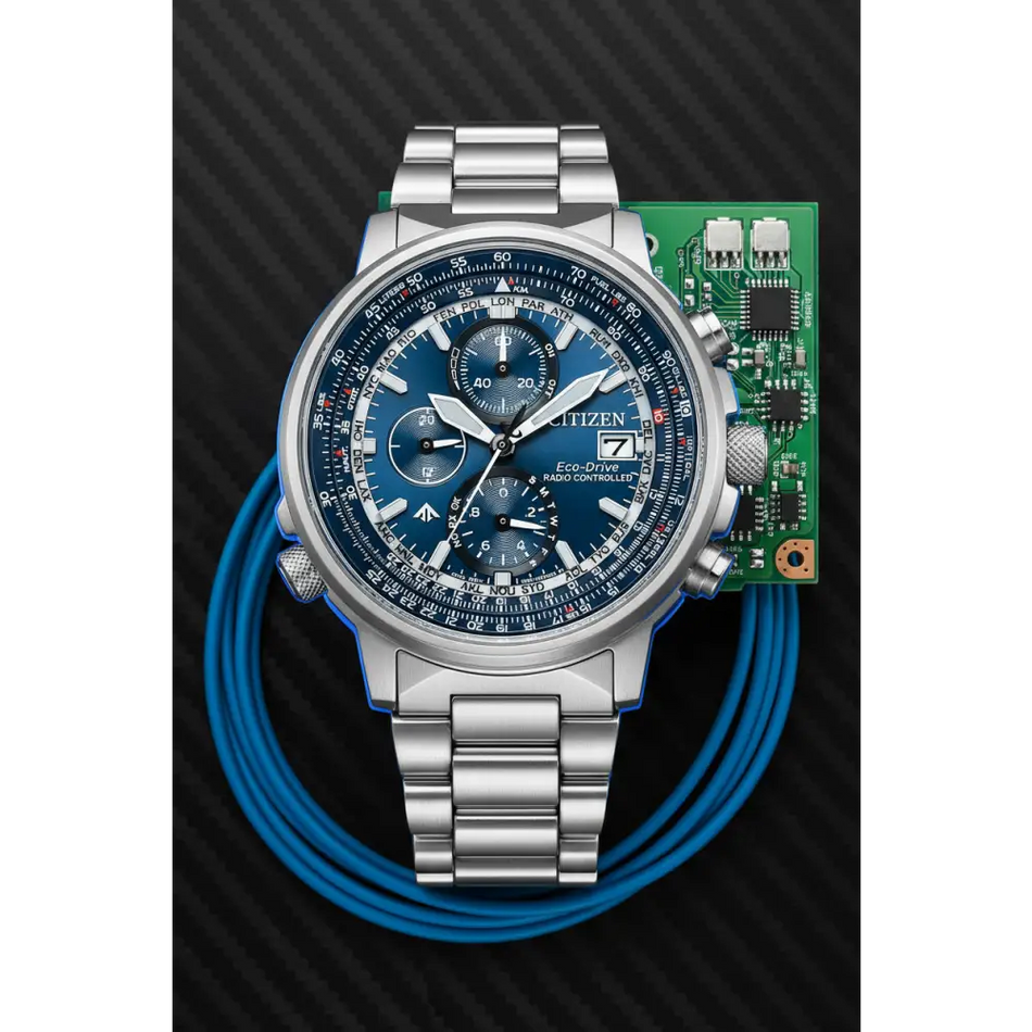 CITIZEN Radiocontrollato Crono Pilot Acciaio AT8300-58L|bonini-gioielli