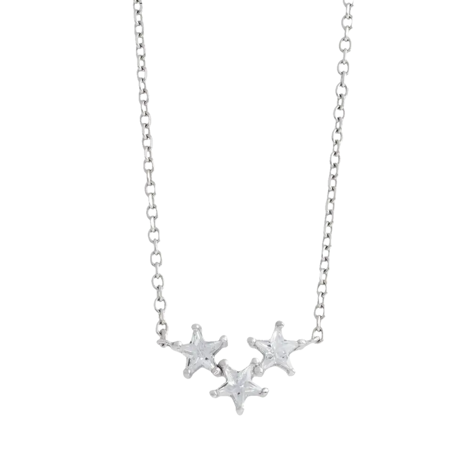 Collana Ambrosia in argento con pendente a forma di stella e zirconi