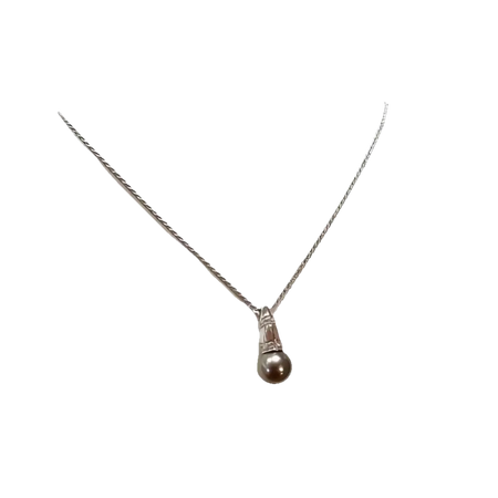 Collana diamanti e perla nera Tahiti di Salvini con pendente in perla su catena argentata