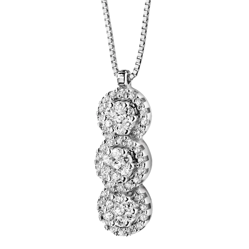 Collana diamanti Trilogy Rose di Diamanti GLB 760 COMETE con pendente in argento e diamanti