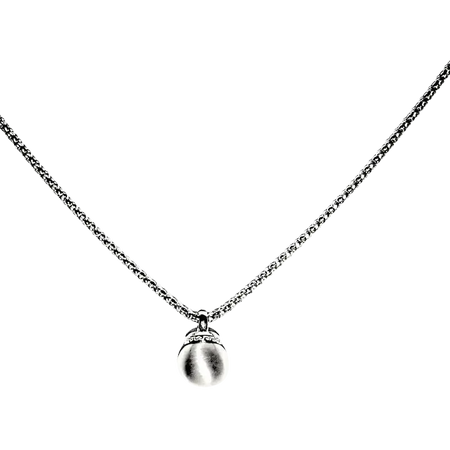 Collana Galileo Oro Bianco Sparkling Glamour con catena argento e pendente di perla lucente