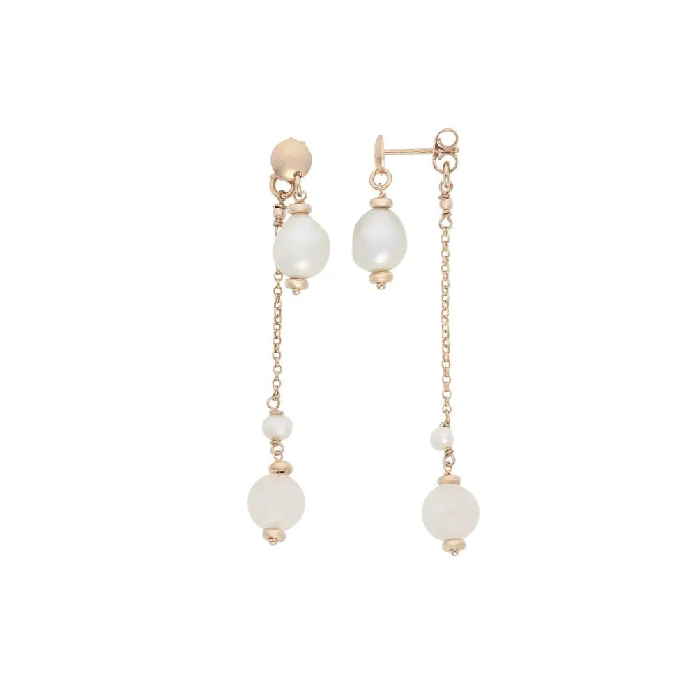 orecchini pendenti argento parure con collana lunga argento rosé Cromatica Estate GLA 280 COMETE|bonini-gioielli
