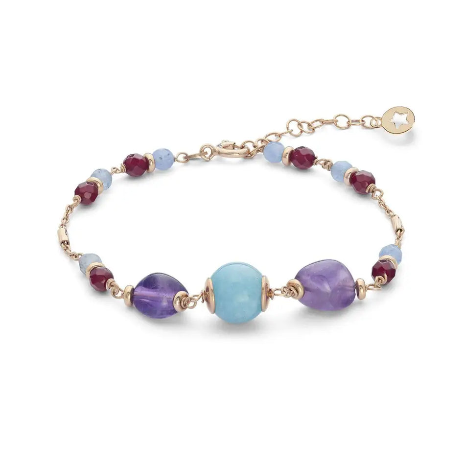 bracciale in parure con collana lunga argento rosé GLA 274|bonini-gioielli