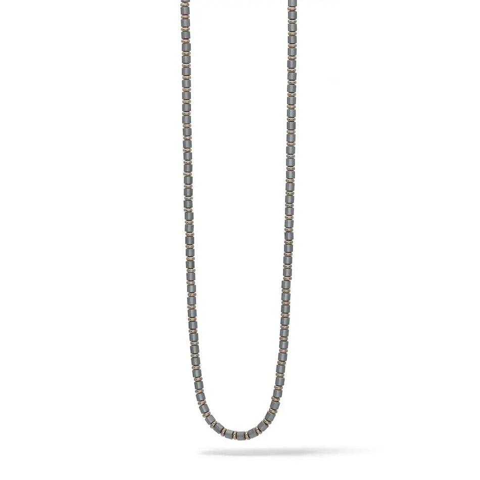 Collana uomo COMETE acciaio, ematite Mineral UGL 731 - Gioielleria Bonini