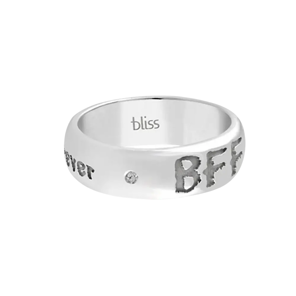 Anello in argento con incisioni BFF e forever, Fedina argento donna Best Friend Forever BLISS