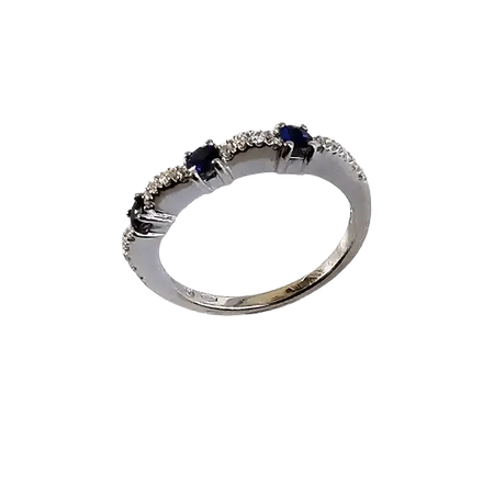 fedina oro bianco con diamanti e zaffiri blu Salvini|bonini-gioielli