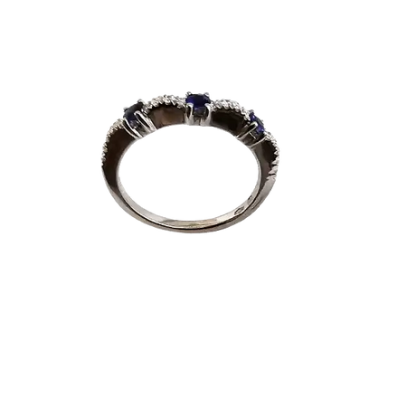 fedina oro bianco con diamanti e zaffiri blu Salvini|bonini-gioielli