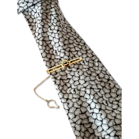 Fermacravatta oro giallo 750/1000 con blasone in smalto - fermacravatta