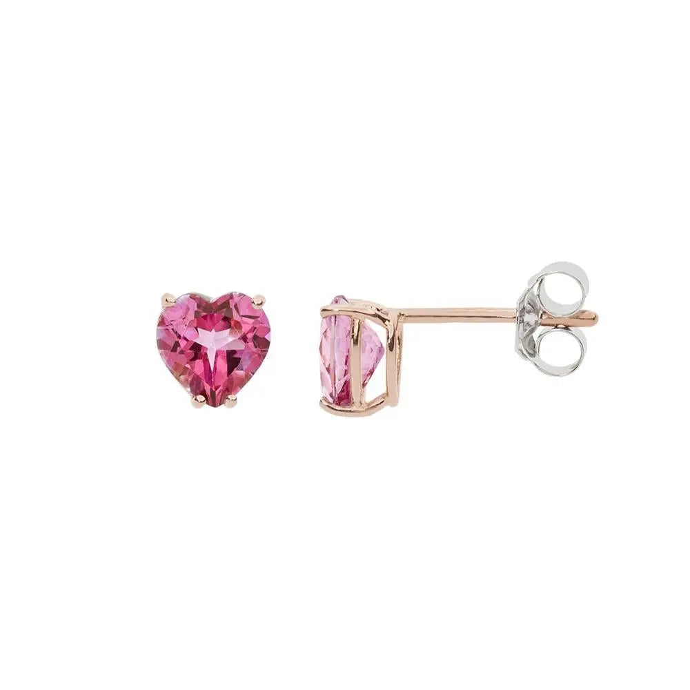 orecchini parure girocollo oro bianco con topazio rosa a cuore COMETE GLB 1548|bonini-gioielli