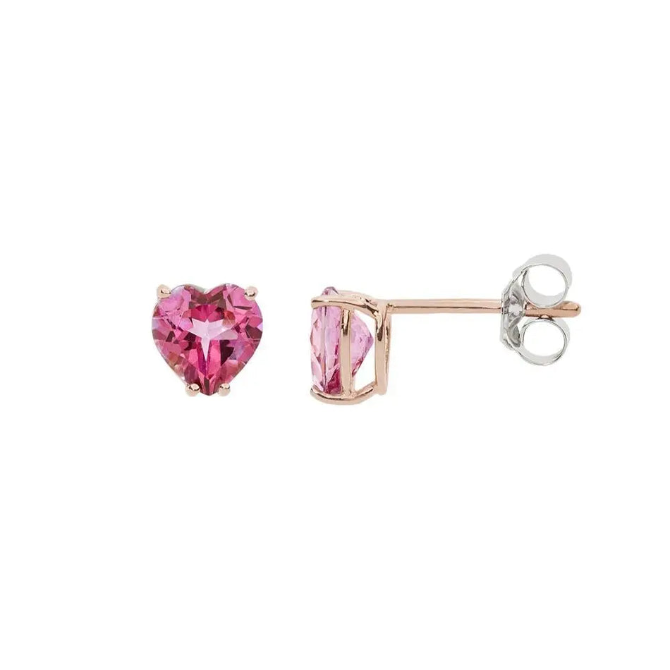orecchini parure girocollo oro bianco con topazio rosa a cuore COMETE GLB 1548|bonini-gioielli