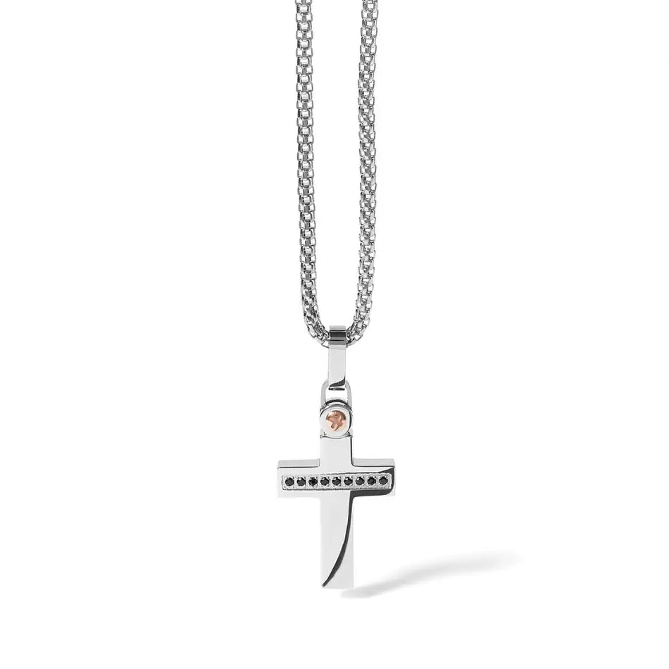 Girocollo uomo COMETE acciaio con croce Zip UGL 521 - collana