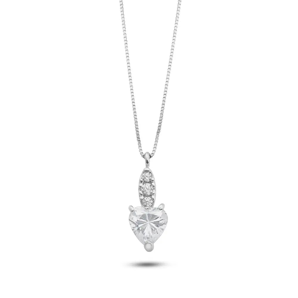 Girocollo zirconi cuore oro bianco AMBROSIA AGZ 402 - Gioielleria Bonini