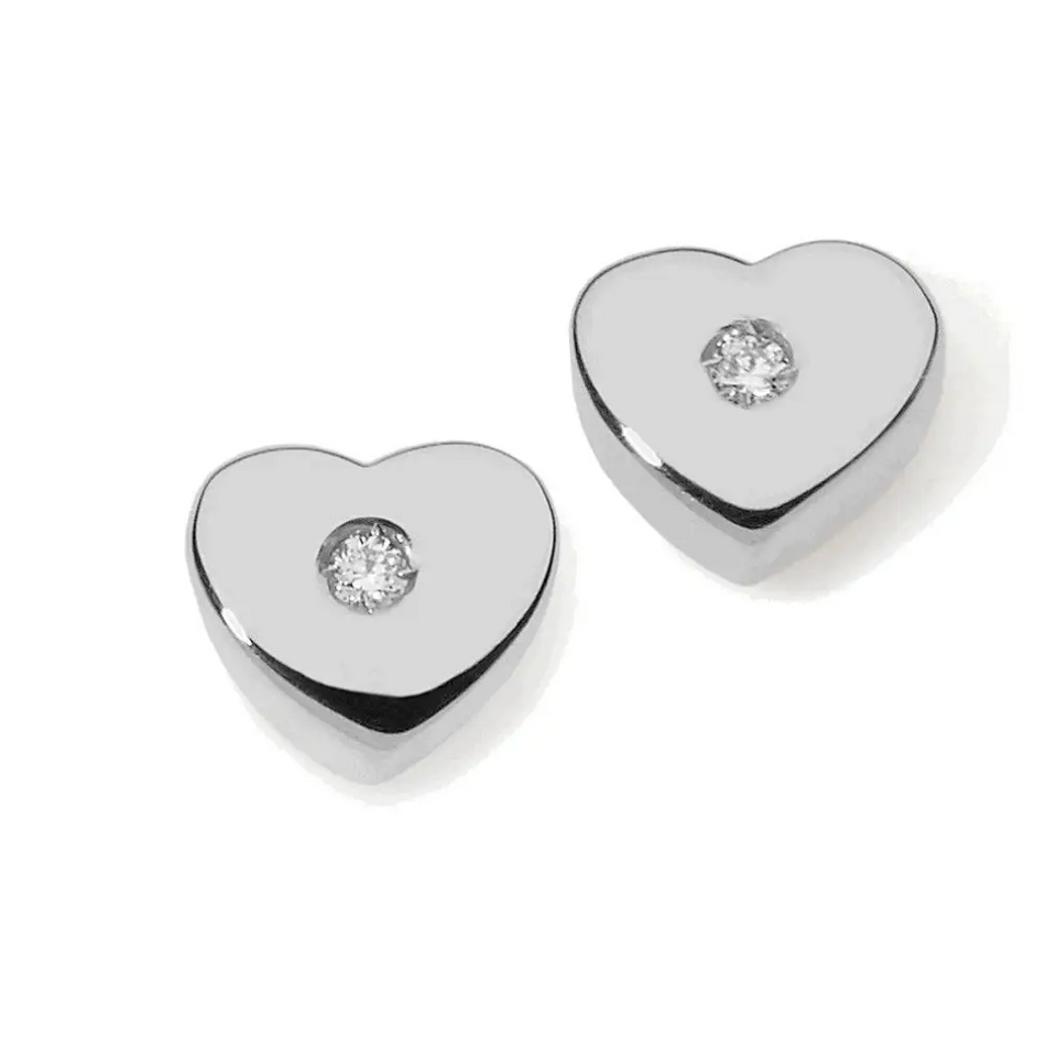 orecchini cuore oro bianco e diamanti COMETE ORB 801|bnini-gioielli