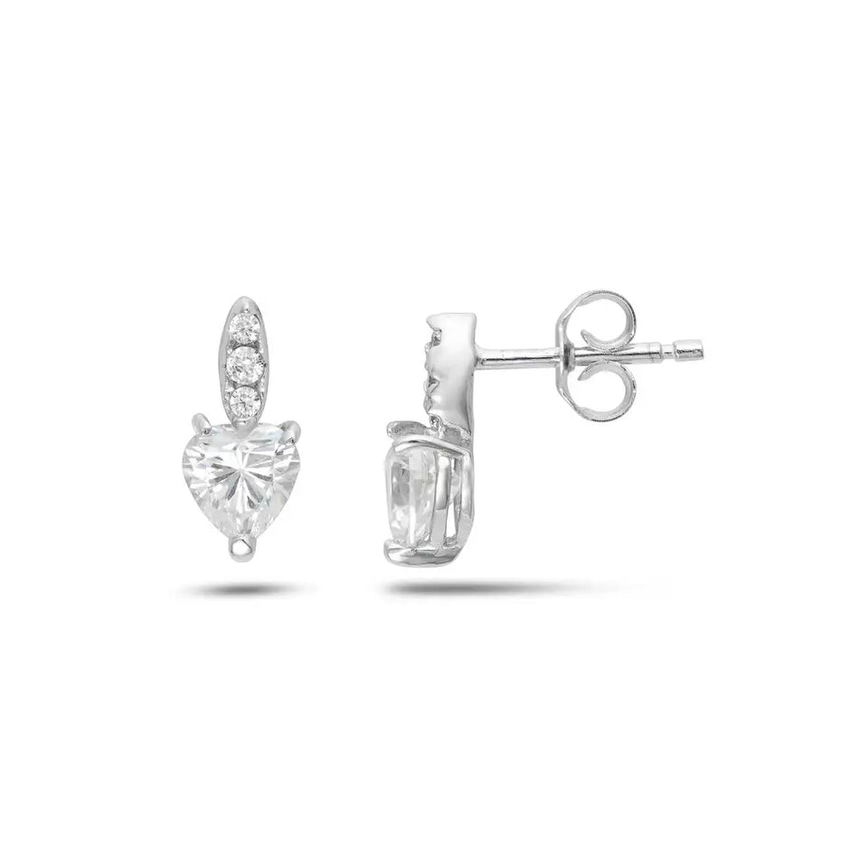 Orecchini cuore zirconi AMBROSIA AOZ 532 - Gioielleria Bonini