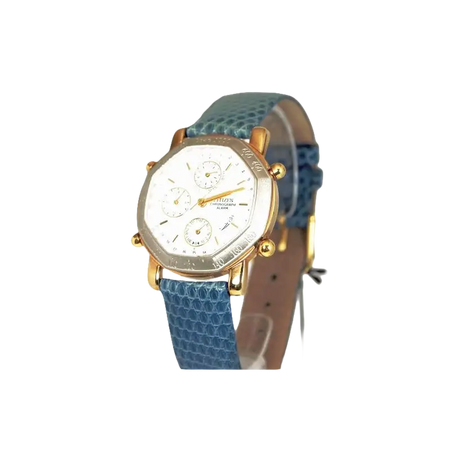Orologio CITIZEN Donna con quadrante ottagonale bianco e cinturino in pelle blu