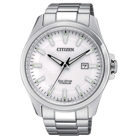 Orologio Citizen Super Titanio Eco-Drive BM7470-84A con quadrante argento