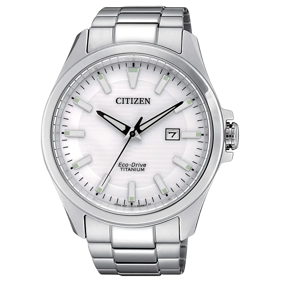 Orologio Citizen Super Titanio Eco-Drive BM7470-84A con quadrante argento