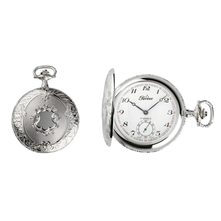 Orologio tasca meccanico PERSEO 17102/SPMET con elegante orologio da tasca in argento